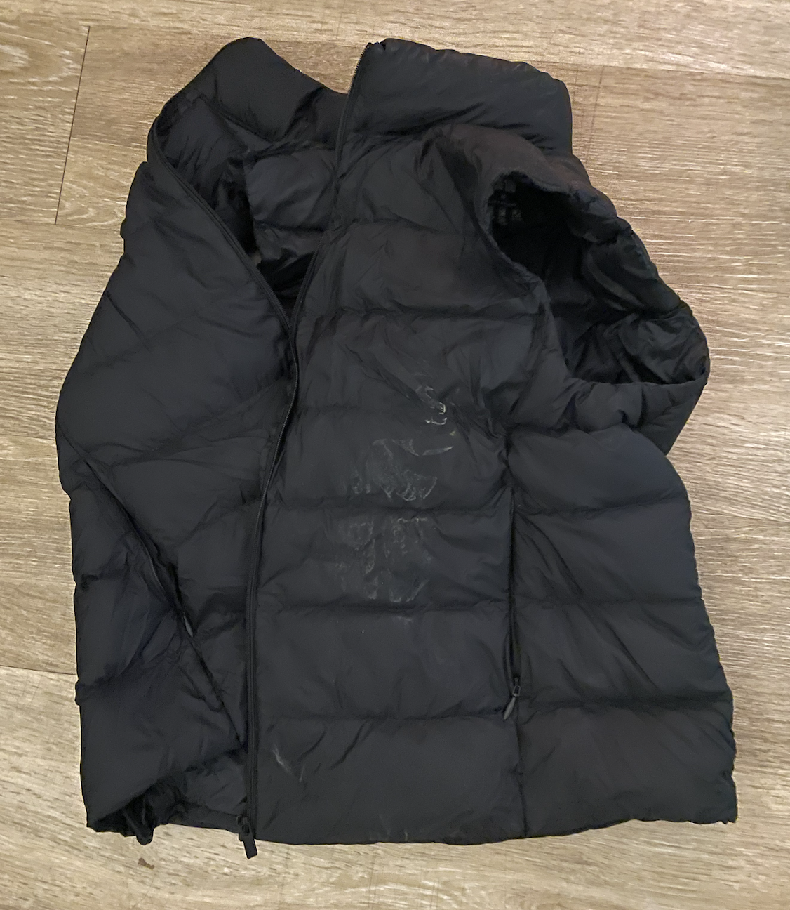 A black down vest